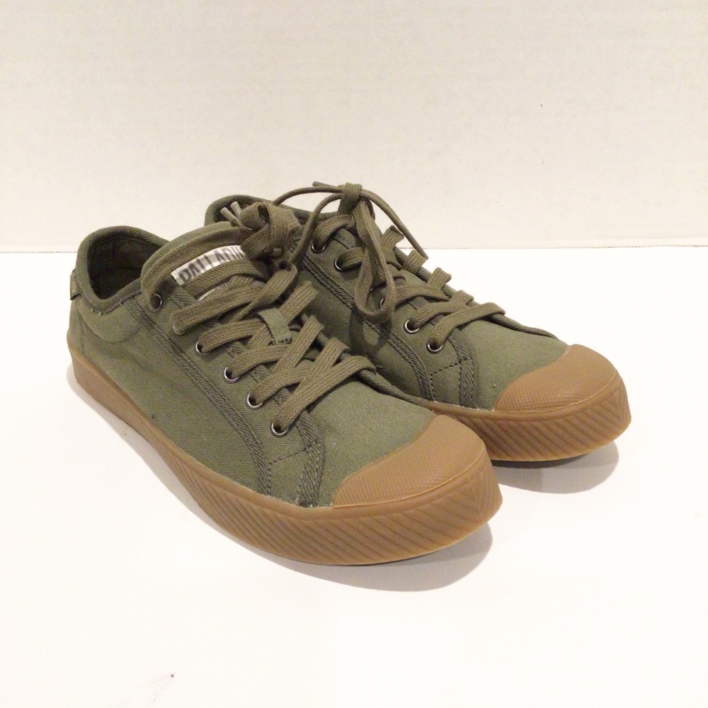 Palladium Men's Canvas Olive Lace Sneakers 7.5
